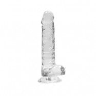 18 cm Realistic Dildo With Balls - Transparent