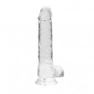 20 cm Realistic Dildo With Balls - Transparent