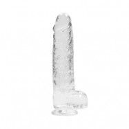 23 cm Realistic Dildo With Balls – Transparent