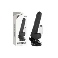 Basecock Realistic Vibrator Remote Control Black With Testicles 19.5 Cm -O- 4 Cm