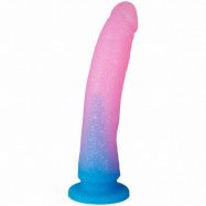 Baseks Gradient Glitter Stor Blå Dildo 22,5 cm - Blue