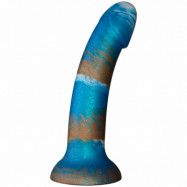 baseks Kopparblå Silikondildo 18 cm - Blue