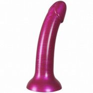 baseks Metallic Pink Silikondildo 18 cm - Rosa