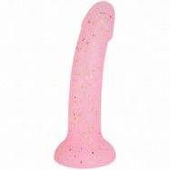 baseks Pink Starry Silikondildo 18 cm - Pink