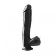 BASIX 25cm dildo med sugkopp - Black