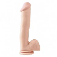 BASIX 30cm dildo med sugkopp - skin