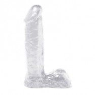 BASIX 7.5" DONG CLEAR - DILDO MED PUNG på 19CM