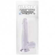 BASIX 7.5" DONG W SUCTION CUP CLEAR - 19 cm Lång Dildo