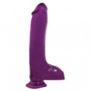 BASIX 8" DONG W SUCTION CUP PURPLE - 20cm