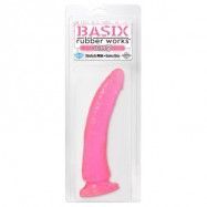 BASIX SLIM 7" DONG PINK  - dildo på 18 cm