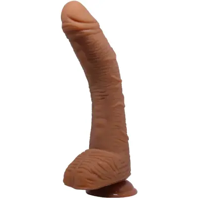 Beautiful Alex: Realistisk Dildo med Sugpropp, 28 cm, mörk