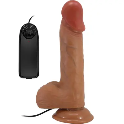 Beautiful Catoblepas: Slide-Skin Vibrating Dildo, 21 cm, mörk