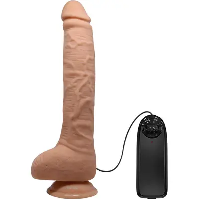 Beautiful Dick: Realistisk Dildovibrator med Sugpropp, 28 cm, ljus