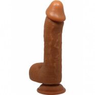 Beautiful Johnson: Realistisk Dildo med Sugpropp, 22 cm, mörk