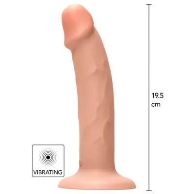 Beige Harness Dong Vibrating Silicone 19.5 cm
