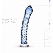 Blue Lined Glass Dildo