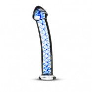 Blue Spiral Glass Dildo