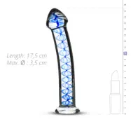 Blue Spiral Glass Dildo