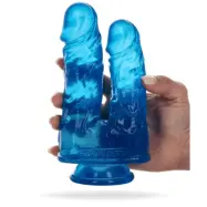 Caino and Abele Double Dildo - Jelly Blue