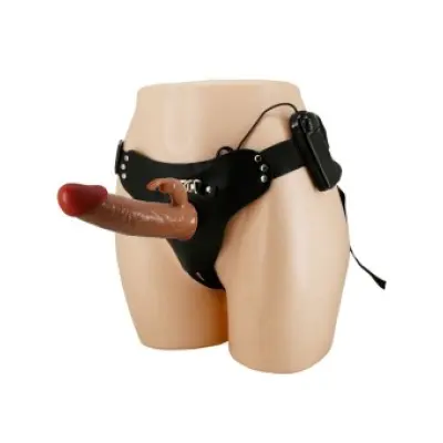Pretty Love Marion Harness Universal Briefs With Vibration Dildo 19 Cm Brown