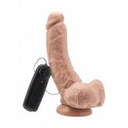 COCK 8 INCH W/ BALLS FLESH VIBR.