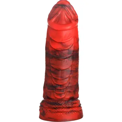 Creature Cocks: Fire Dragon, Red Scaly Silicone Dildo