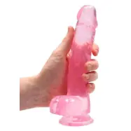 Crystal Clear dildo 19 cm, Pink