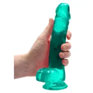 Crystal Clear dildo 19 cm, Turkos