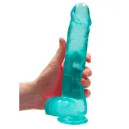 Crystal Clear dildo 22 cm, Turkos