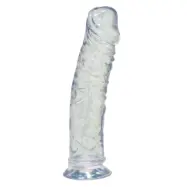 Crystal Clear Dildo Med Sugpropp