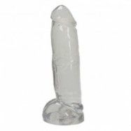 Crystal Clear Large Jelly Dildo - Clear