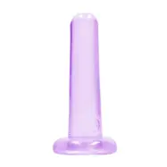 Crystal Clear non realistic dildo 13 cm, Purple