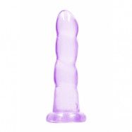 Crystal Clear non realistic dildo 17 cm, Purple