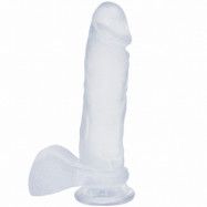 Doc Johnson Crystal Jellies Ballsy Cocks Dildo 20 cm  - Klar