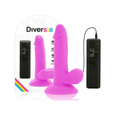 Diversia Flexible Vibrating Dildo Purple 17 Cm -O- 3.3 Cm