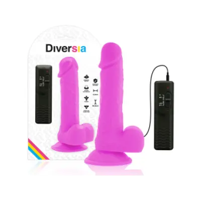 Diversia Flexible Vibrating Dildo Purple 20.5 Cm -O- 4.2 Cm