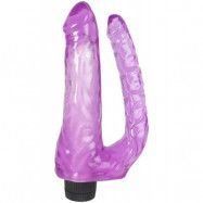 Double Penetrating Vibrating Jelly Dildos Purple