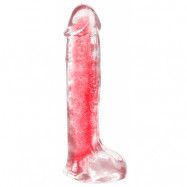 Dual Density Glitter Dildo Röd