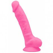 Dual Density Glow In the Dark Dildo med pung 18 cm