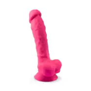 Dual Density Rosa Dildo med pung 20 cm
