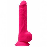 Dual Density Rosa Dildo med pung 24 cm