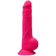 Dual Density Rosa Dildo med pung 24 cm
