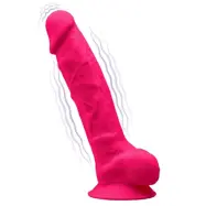 Dual Density Rosa Dildo med pung och vibrator 20 cm