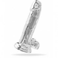 Get Real Clear Dildo w. Balls 7 inch