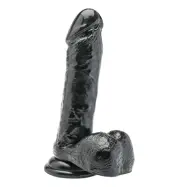 Get Real Dildo With Balls Black 18 cm