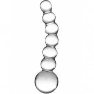 Gläs: Curved Glass Beaded Dildo