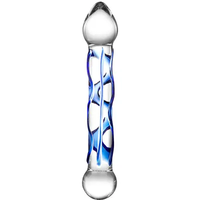 Gläs: Full Tip Textured Glass Dildo