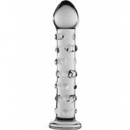 LoveToy: Glass Romance Dotted Dildo, transparent