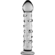 LoveToy: Glass Romance Dotted Dildo, transparent