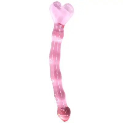 Glassy Rose Heart Dildo